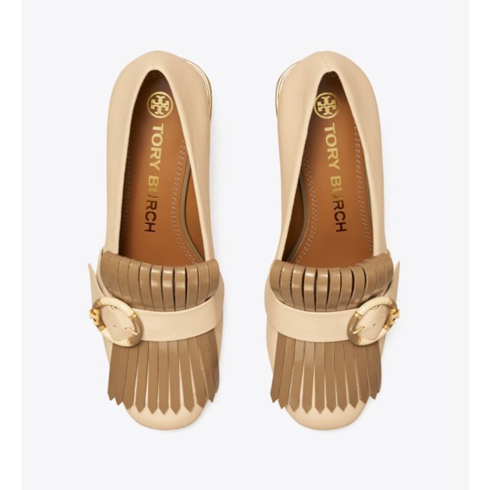 Tory Burch Multi Logo Kiltie Loafer Pumps (Size 6) - Picture 2 of 16